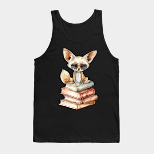 Fennec Fox And Books Tank Top